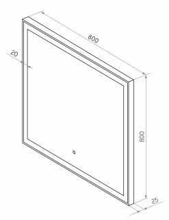 Зеркало с подсветкой Continent Frame Black ЗЛП1175 с сенсорным выключателем 80см чёрный